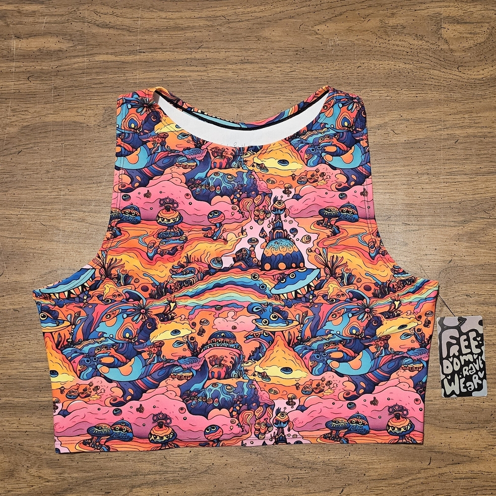 Freedom Rave Wear Strange Lands Crop Top
